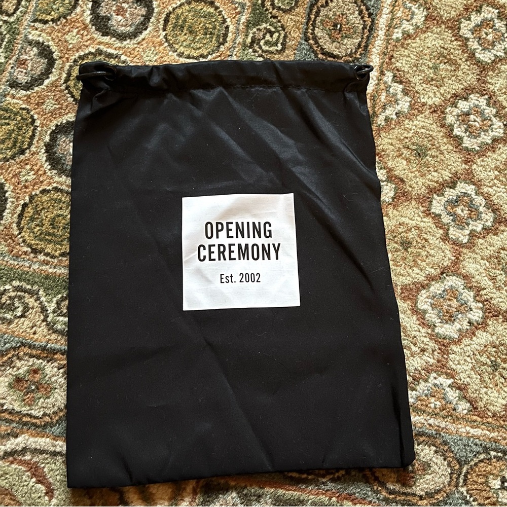 Opening Ceremony dust bag black with white logo storage for purses shoes